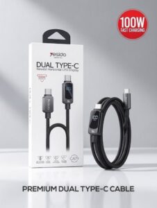 Yesido CA179 100W USB-C to USB-C Fast Charging Cable with LED Power Display